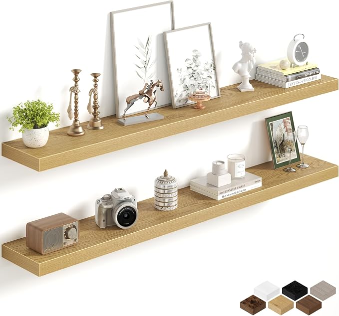 Fun Memories 55Inch Long Floating Shelves, 8 Inch Deep Shelves by FunMemories