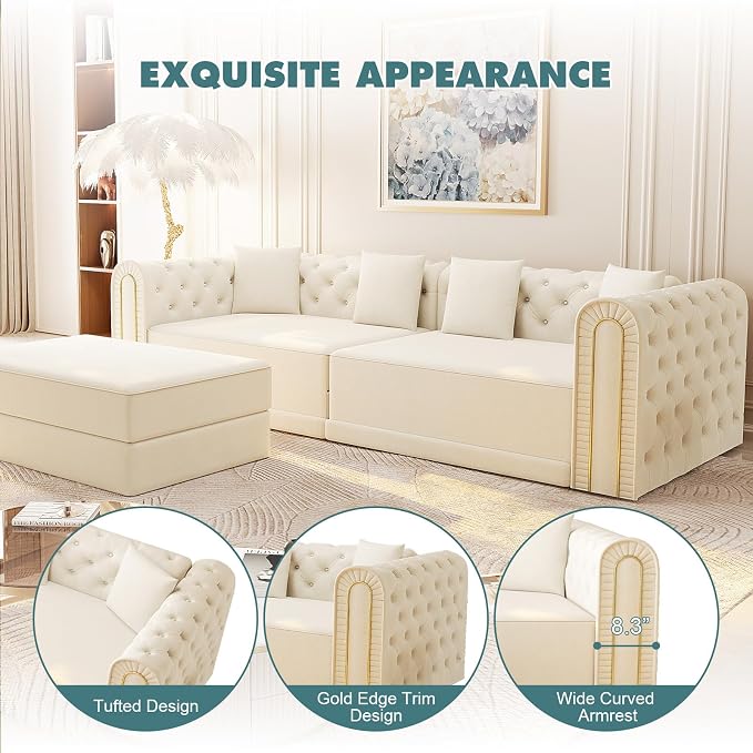 90.6'' Velvet Folding Floor Sofa Bed - Image 6