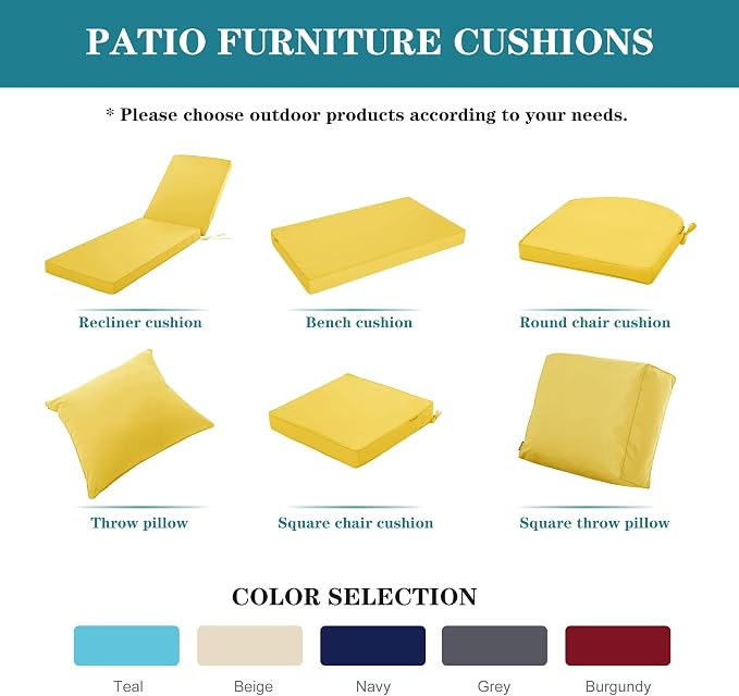 Chaise Lounge Cushion Outdoor, Waterproof and Stain-Resistant Lounge Deck - Image 8
