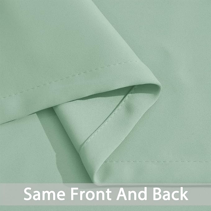 Yakamok Light Sage Green Blackout Curtains-Room Darkening Green Thermal - Image 4