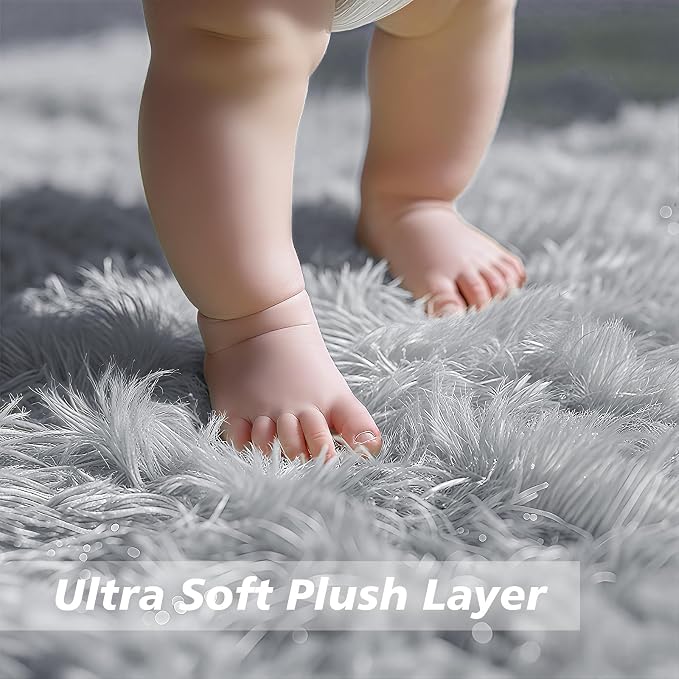 6x9 Fluffy Area Rug for Living Room, Shag Area Rugs for Bedroom - Image 2