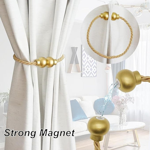 6 Pack Magnetic Curtain Tiebacks Modern Handmade Rope Curtain Tie Backs - Image 2