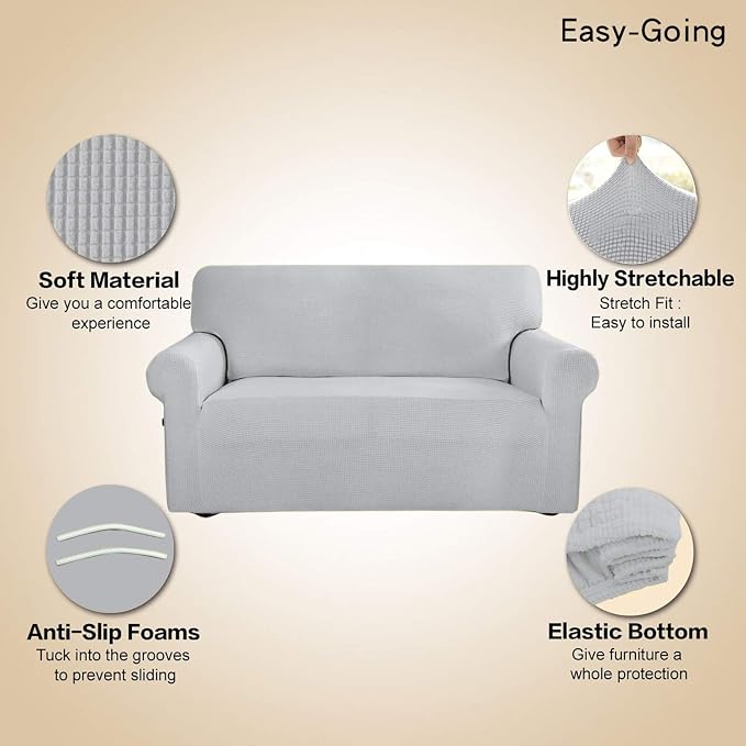 Easy-Going Stretch 4 Seater Sofa Slipcover 1-Piece Sofa Cover Furniture - Image 4