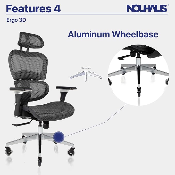 Nouhaus Ergo3D Ergonomic Office Chair Lumbar Support Mesh Office Chair - Image 10