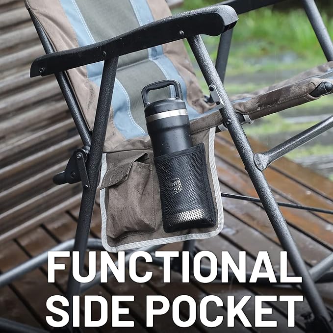 TIMBER RIDGE Outdoor Folding Rocking Chair, Hard Armrests - Image 6