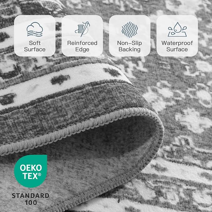 Lofus 9x12 Area Rugs for Living Room, Machine Washable Non-Slip Area Rug - Image 7