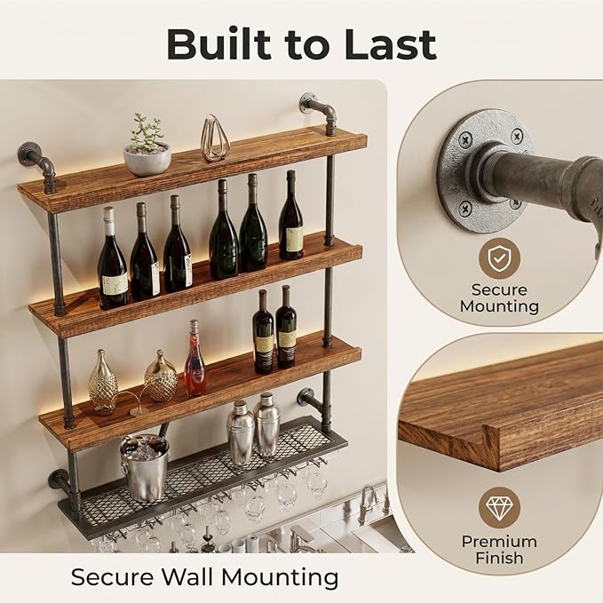 39.3in Wall Mounted Wine Rack - Image 8