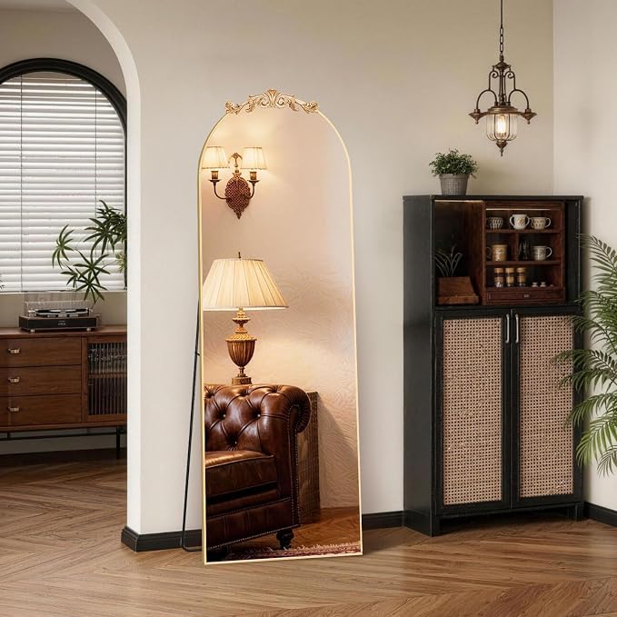 MISSDAY Vintage Baroque Full Length Mirror, Full Metal Frame Stand Up Retro - Image 9
