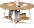 Coffee Table for Living Room, Round Coffee Table, Small Circle Coffee Table by Homeiju
