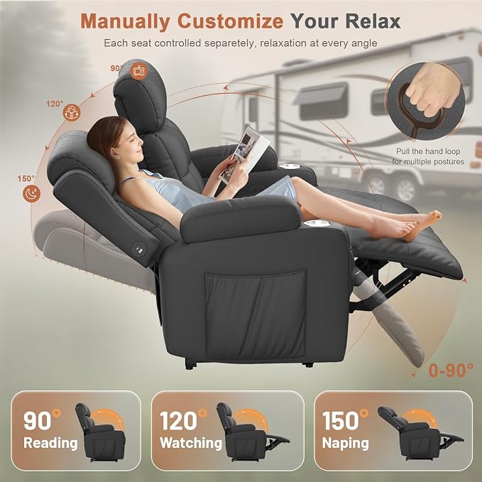 RV Loveseat Recliner Sofa, Wall Hugger Recliners - Image 7
