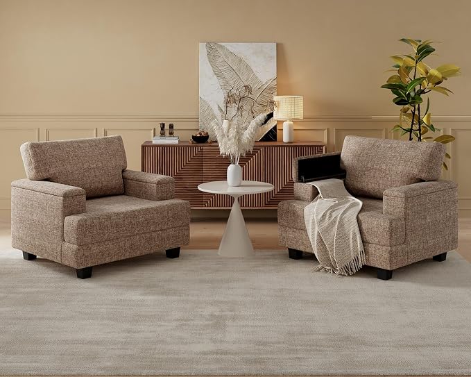 Rexulqo Oversized Accent Chair Set of 2, Large Armchair by REXULQO
