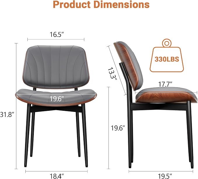 YaFiti Dining Chairs Set of 6, Dining Room and Kitchen Chairs, Mid Century - Image 2
