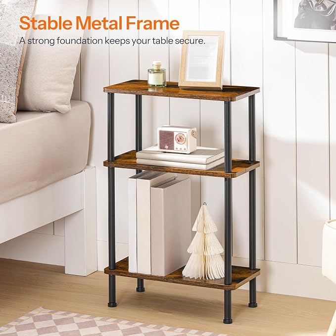 HOOBRO Narrow Side Table Set of 2, 3-Tier Slim End Table No Tools Needed - Image 6