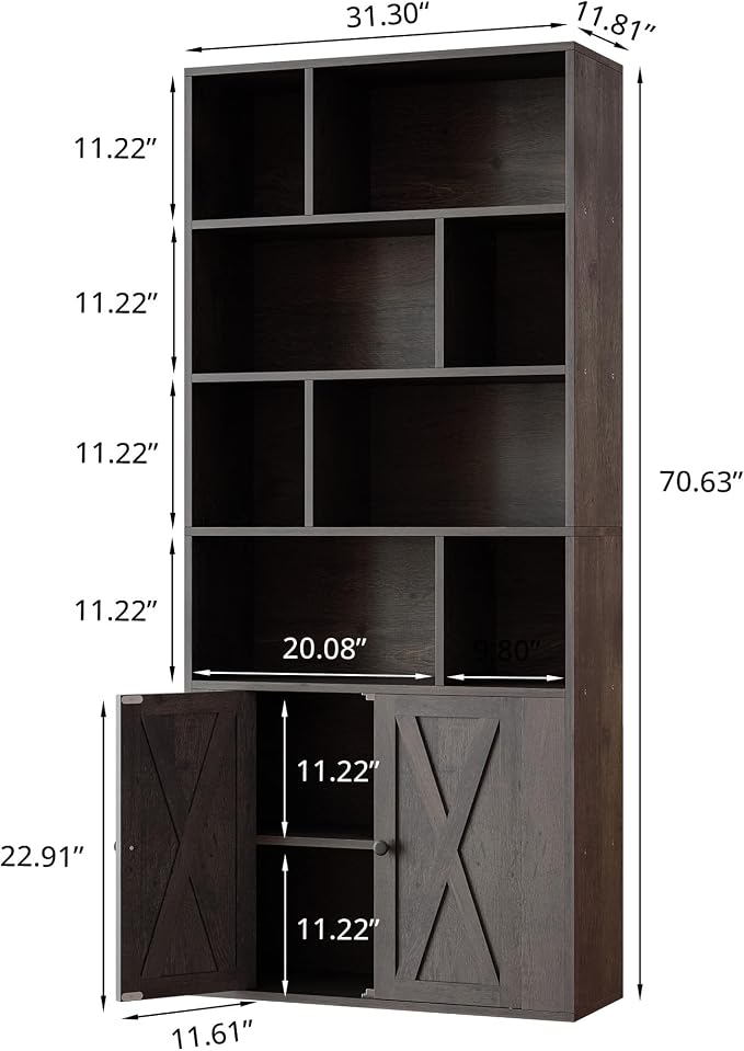 IRONCK Book Shelf, Tall Bookshelf - Image 3