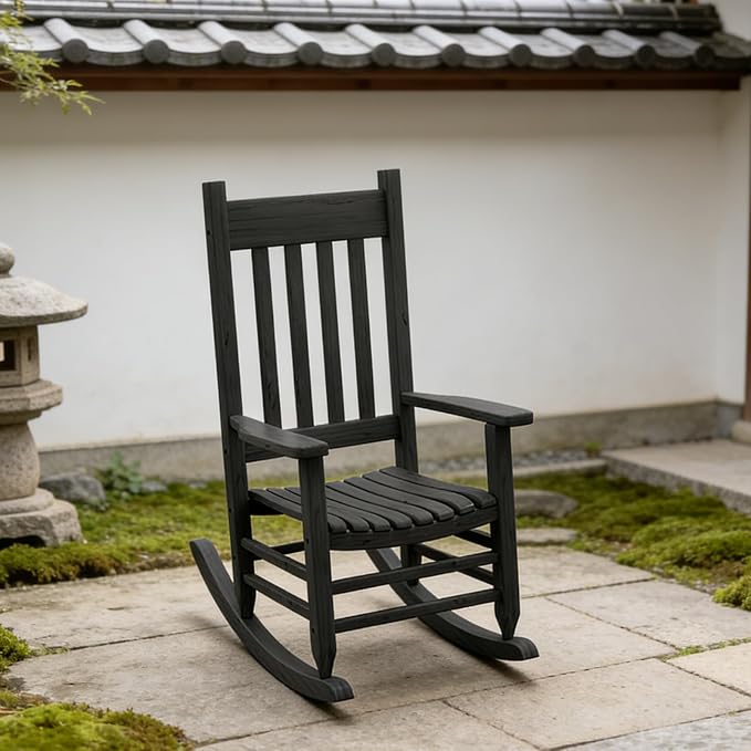 Oversized Outdoor Wooden Rocking Chair - Image 9