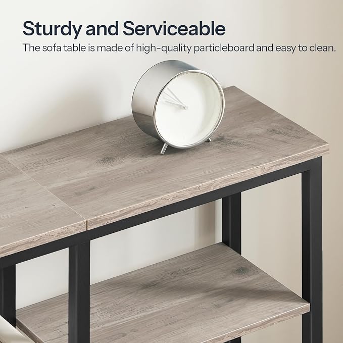 HOOBRO Narrow Console Table, Sofa Table, 4-Tier Industrial Entryway Table - Image 6