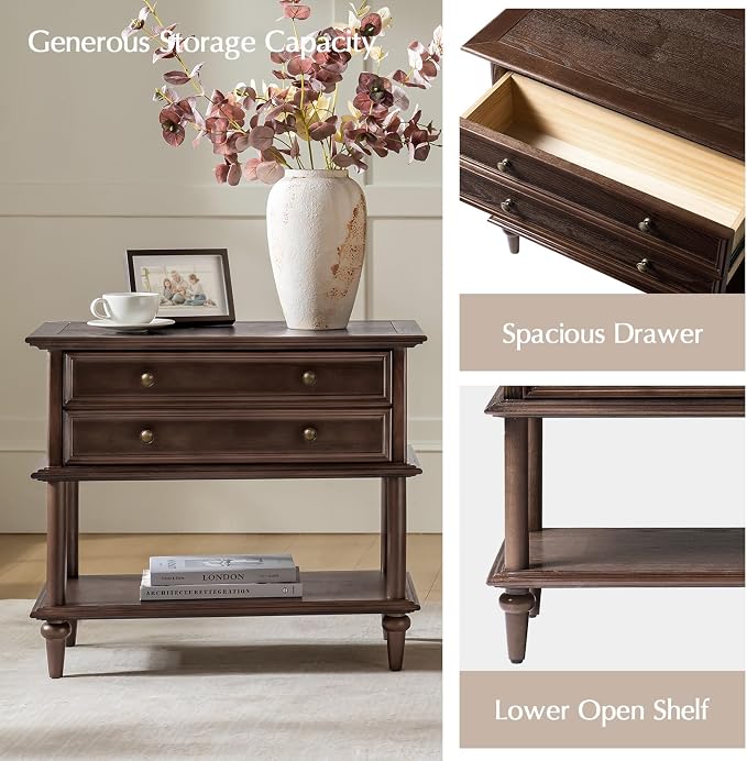 HULALA HOME Farmhouse Nightstand - Image 4