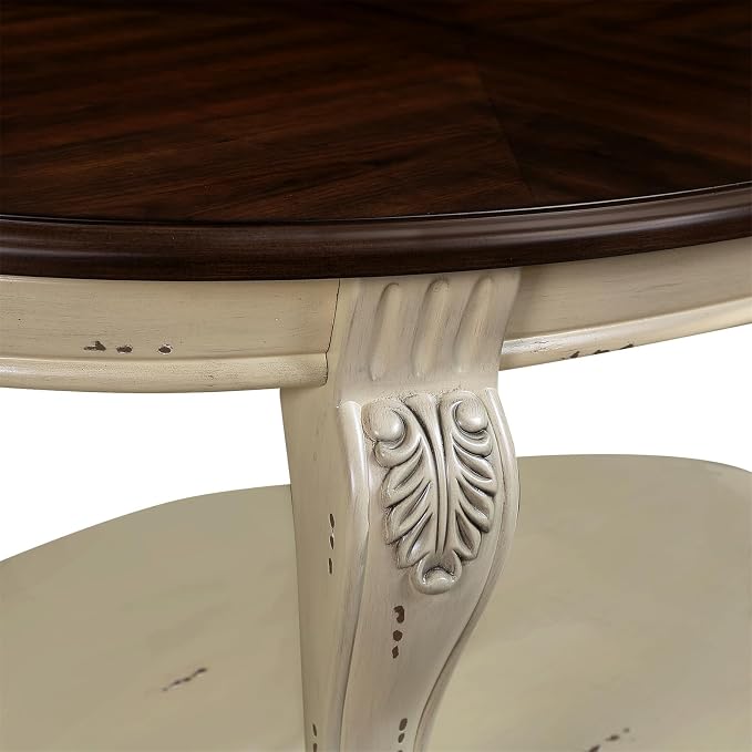 LKTART Oval Coffee Tables Set of 3, Vintage Wood Coffee Table - Image 7