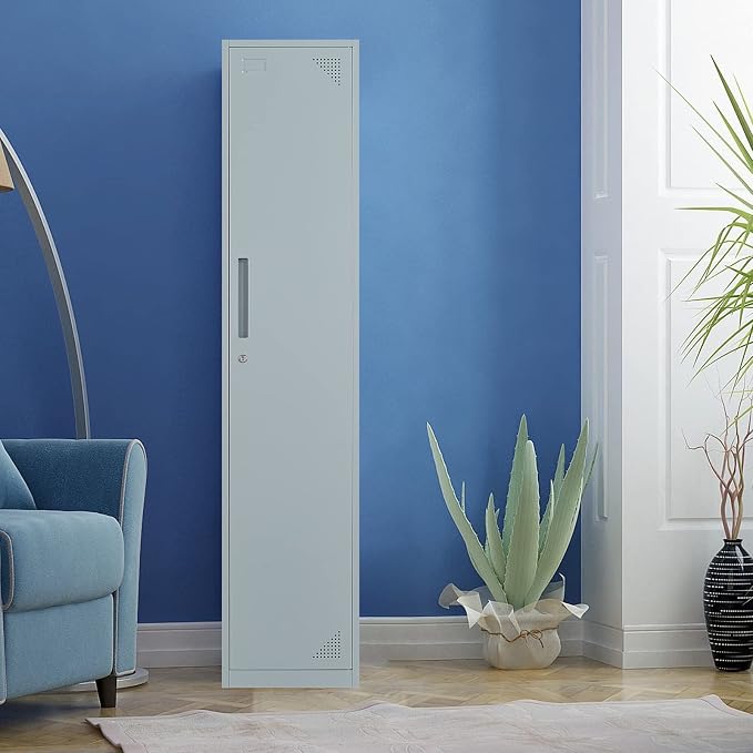 Metal Locker for Home, Dressing Room, Lockable Locker Cabinet - Image 8