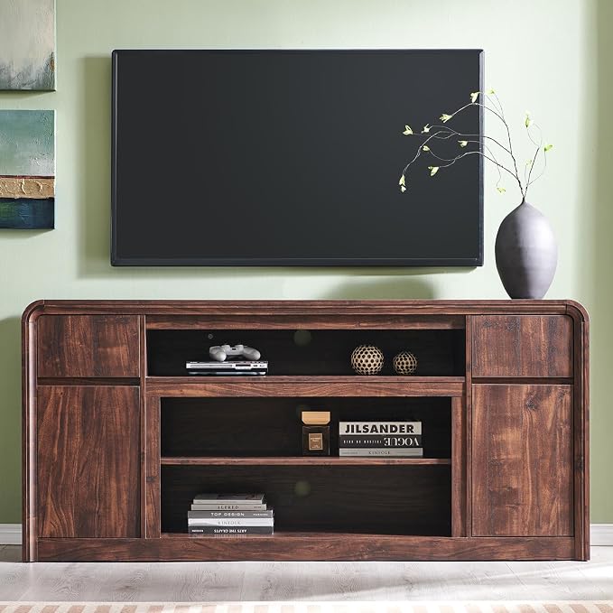 Modern TV Stand for 80 Inch TVs, Media Console Cabinet w/Soundbar & Adjustable - Image 6