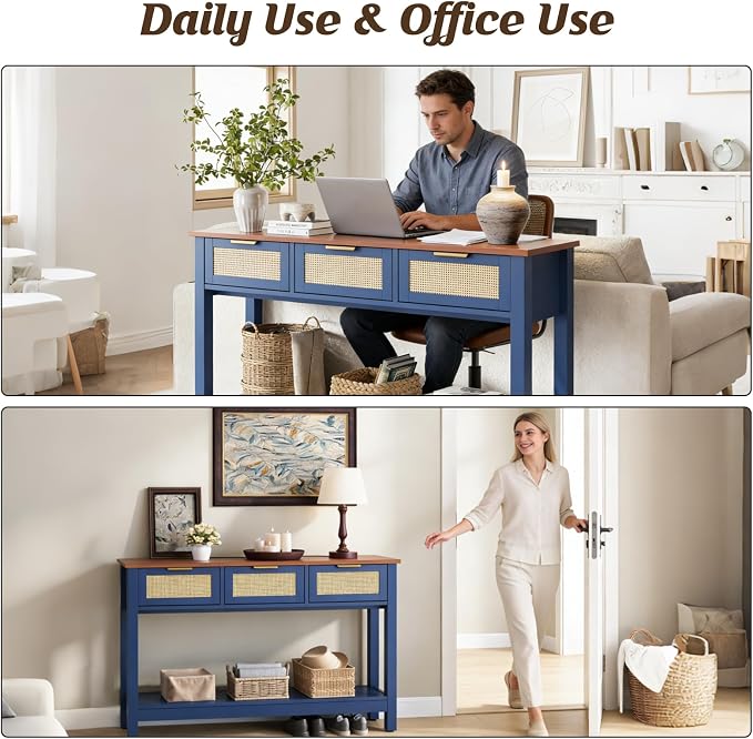 Luoxiao 47" Blue Entryway Table - Image 8