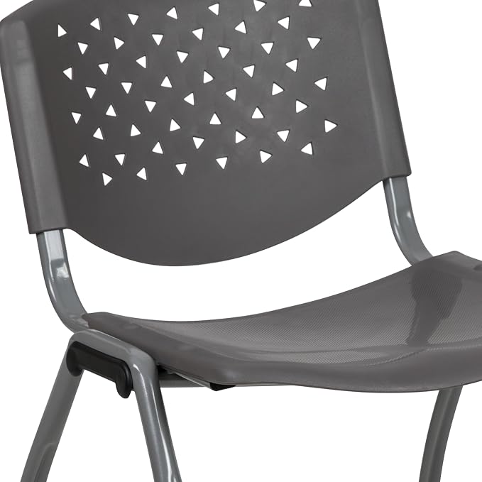 Flash Furniture HERCULES Series 880 lb. Capacity Gray Plastic Stack Chair - Image 11