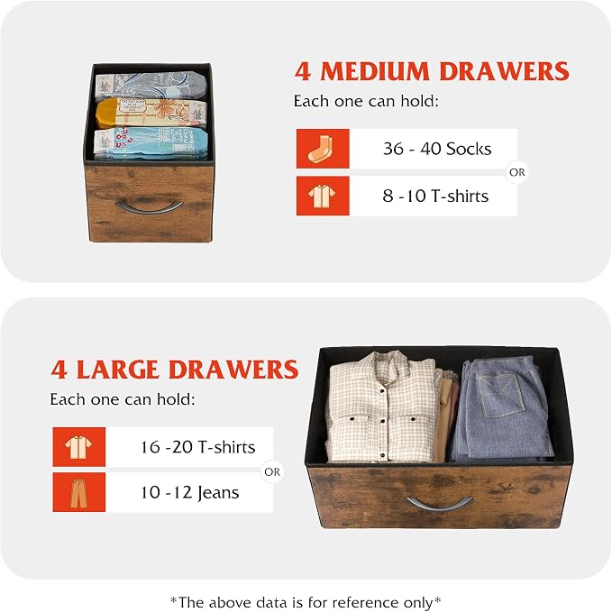 WLIVE Dresser for Bedroom with 8 Drawers, Wide Fabric Dresser for Storage and - Image 5