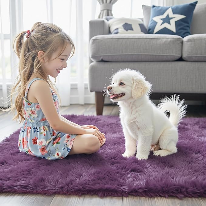 Rugs for Living Room 5x8, Alfombras para Salas Shag Large Plush Soft Area Rug - Image 2