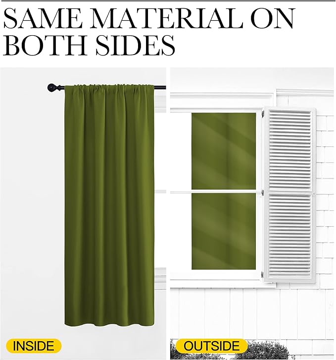 NICETOWN Blackout Curtains for Living Curtains, 2 Panels, 52 by 95, Room - Image 5