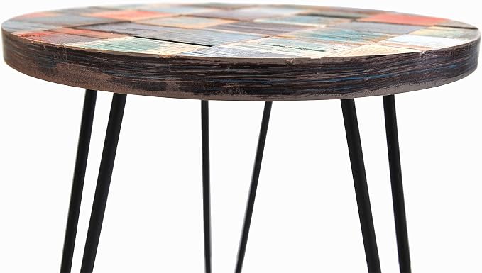 Greenage Reclaimed Wood End Table Bedroom - Image 6