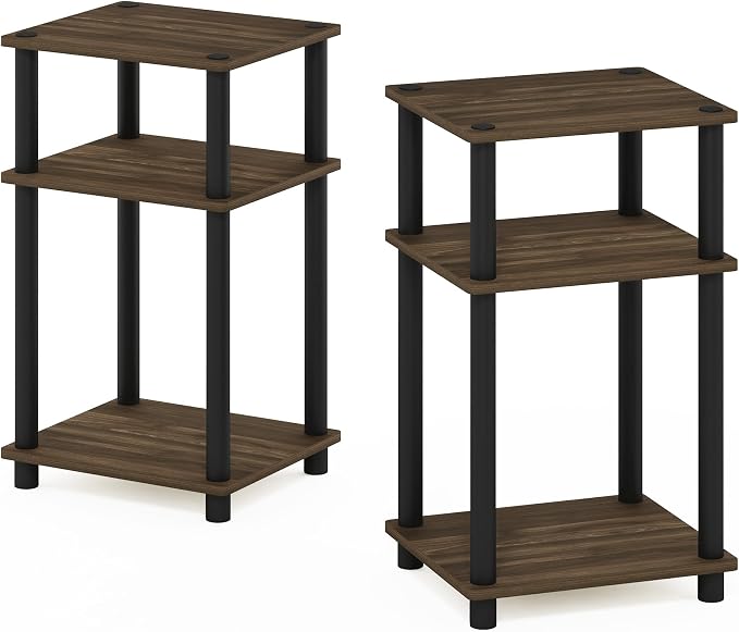 Furinno JUST Night Stand Set of 2, 3-Tier Turn-N-Tube Nightstand, Toolless - Image 4