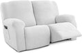 Recliner Loveseat Covers, 4-Piece Stretch Geometric Strokes Jacquard Reclining by Unknown