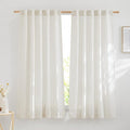NICETOWN Linen Burlap Bedroom Curtains Natural, Rustic Rod Pocket & Back Tab by NICETOWN