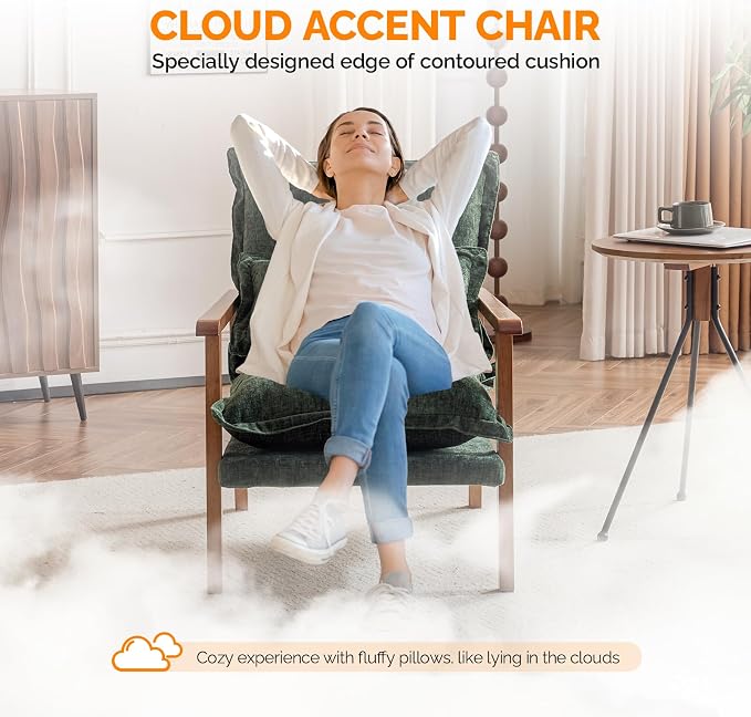VINGLI Mid-Century Modern Cloud Accent Armchair - Image 4