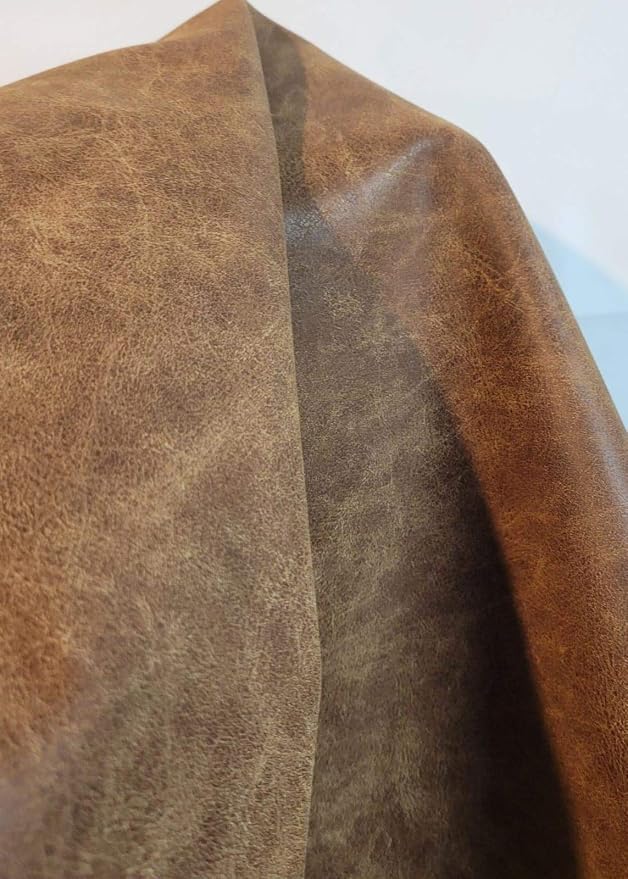 NAT Leathers™ | Acorn Brown Crazy Horse Soft Faux Leather Sheet PU | by The - Image 3