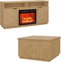 2-Piece Fluted Living Room Set Includes 31.5" Fluted Lift Top Coffee Table by PATIOCHIC