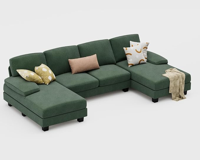 Furniwell Convertible Sectional Sofa Couch, 4 Seat Sofa Set - Image 7