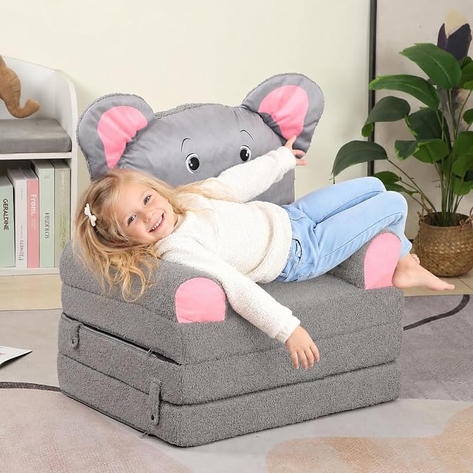 MOMCAYWEX Kids Sofa, Sherpa Couch - Image 6