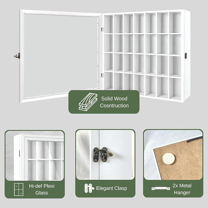 Shot Glass Display Cabinet Solid Wood - Image 4