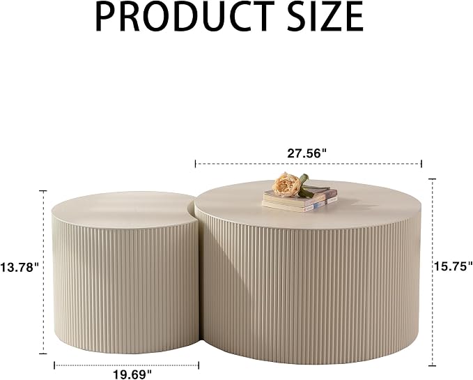 47.25'' Round Modern Coffee Table Set of 2 - Image 2
