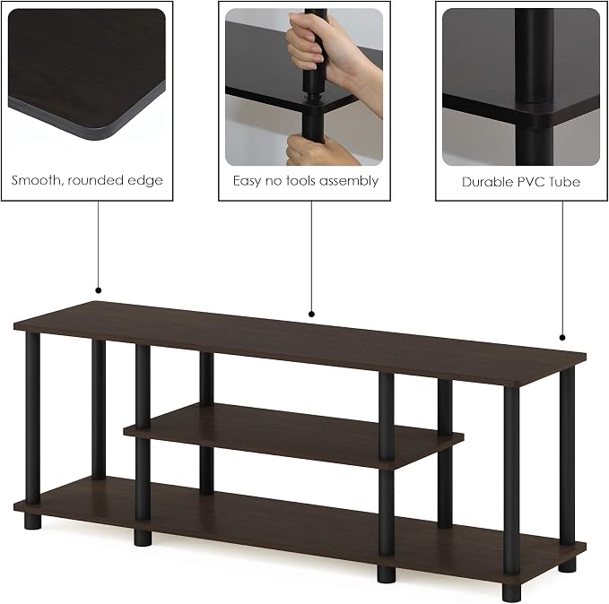 Furinno Turn-N-Tube No Tools 3D 3-Tier Entertainment TV Stand up to 50 inch TV - Image 6