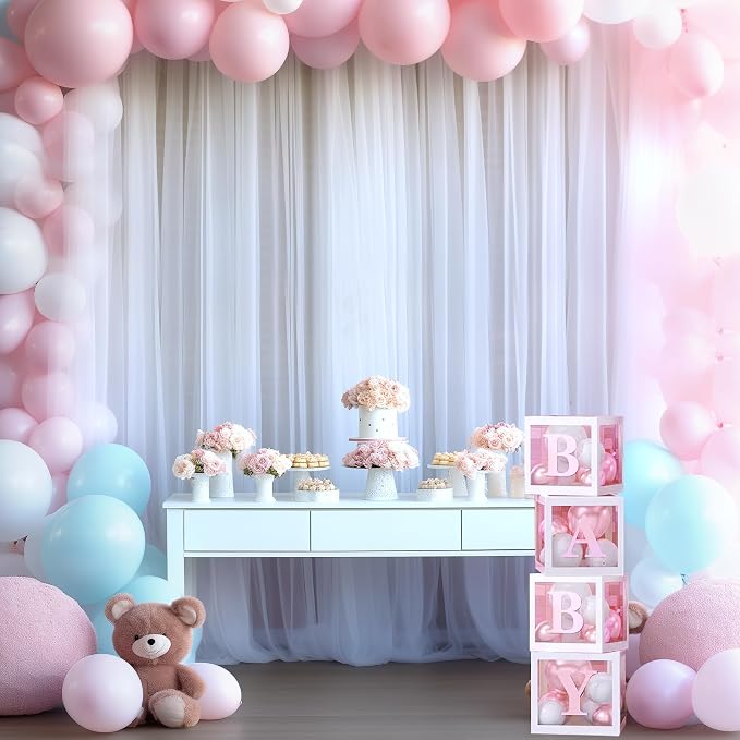 10ft x 12ft White Tulle Backdrop Curtain - Image 4