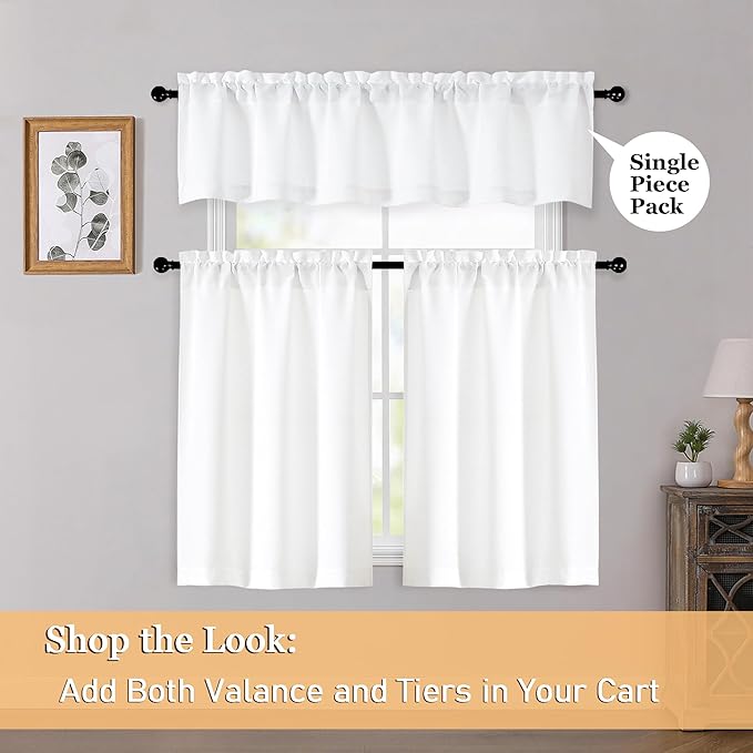 OWENIE White Valances for Windows 1 Pcs, Light Filtering Textured Farmhouse - Image 6