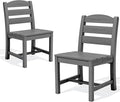 SERWALL Outdoor Armless Dining Chairs Set of 2, All-Weather HDPE Patio Chair by SERWALL