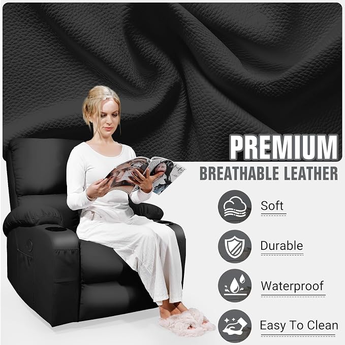 LEVELEVE Rocking Recliner Chair, Massage Rocker Recliner Chair - Image 5