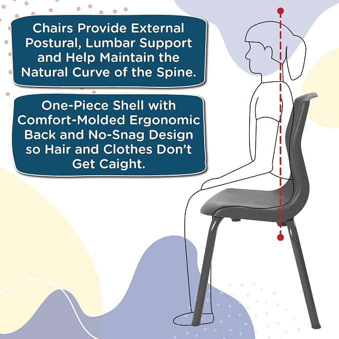 Children’s Factory MyPosture Plus 10" Chair, 2 Pack, Stackable Ergonomic - Image 7