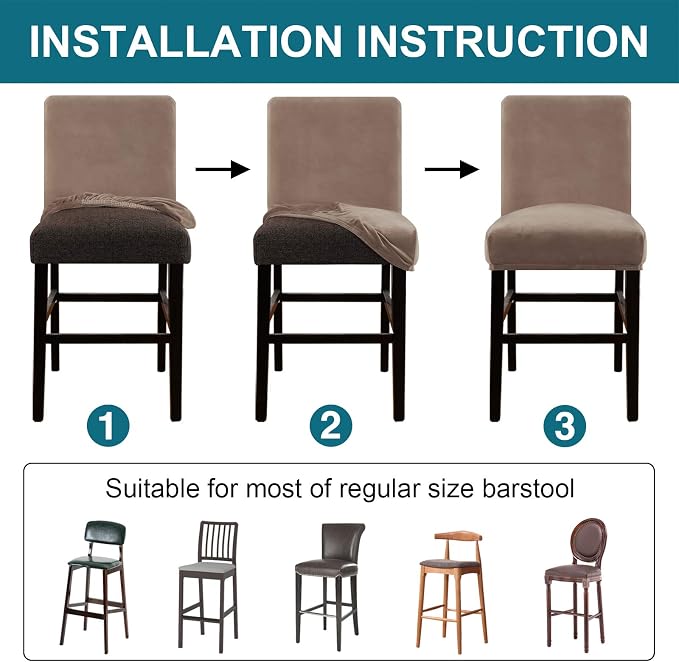 Turquoize Bar Stool Covers 4 Pack Bar Stool Covers - Image 5