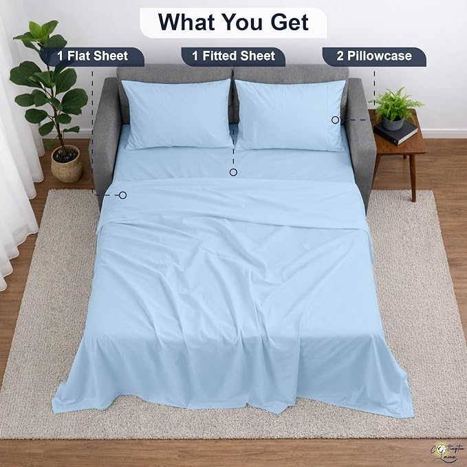 Cottington Lane Sleeper Sofa Sheets Full Size, 4 Piece Premium Quality 100% - Image 5