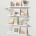 Fun Memories Picture Ledge Shelves Set of 4, 24 Inch Rustic Wall Mounted by FunMemories