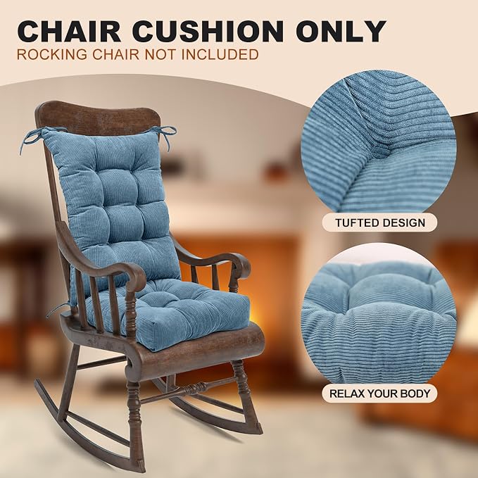 Lokex Rocking Chair Cushion Only, Tufted Non-Slip Comfortable Rocking Chair - Image 3